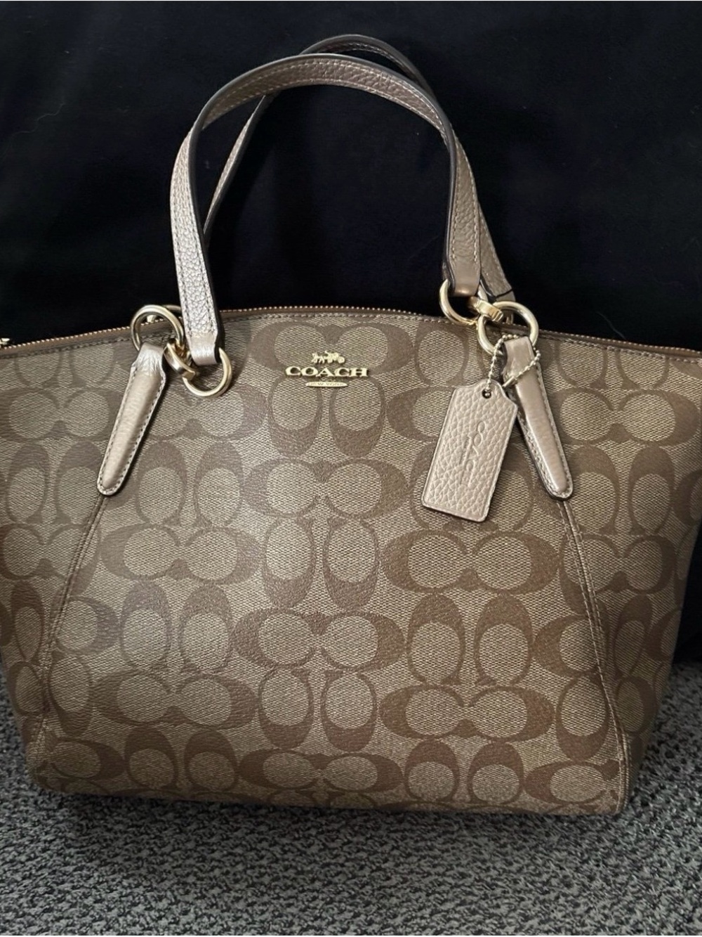 Coach Signature Canvas Tote in Brown with Gold Hardware